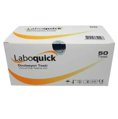 Laboquick ovulasyon kaset testi 50 adet kutusu ön yüz