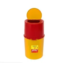 Tıbbi atık kovası 30 lt sarı gövde kırmızı kapaklı