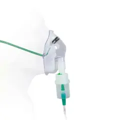 Pediatrik nebülizatör maskesi yüzde kullanım