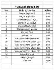 Yumuşak Doku Seti 16 Parça