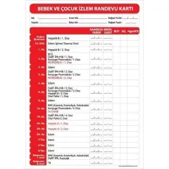 Bebek İzlem Randevu Kartı