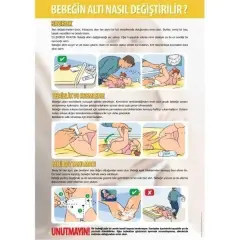 Bebek alt değiştirme afişi PVC kaplı A3