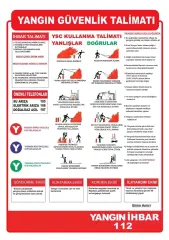Yangın güvenlik talimatnamesi PVC kaplı A3