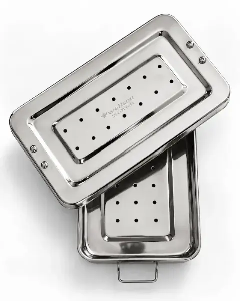 Wellson Sterilizasyon Kutusu Delikli Kilitli 25 cm