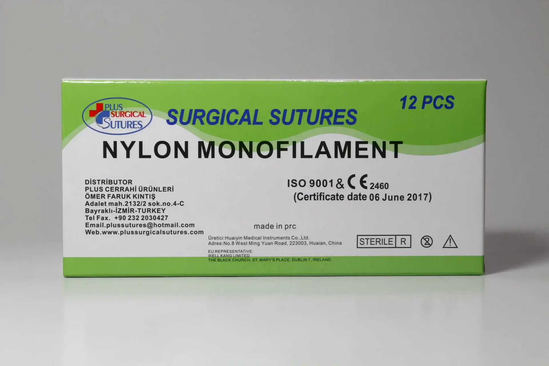 Nylon monofilament emilemeyen cerrahi iplik 12'li kutu