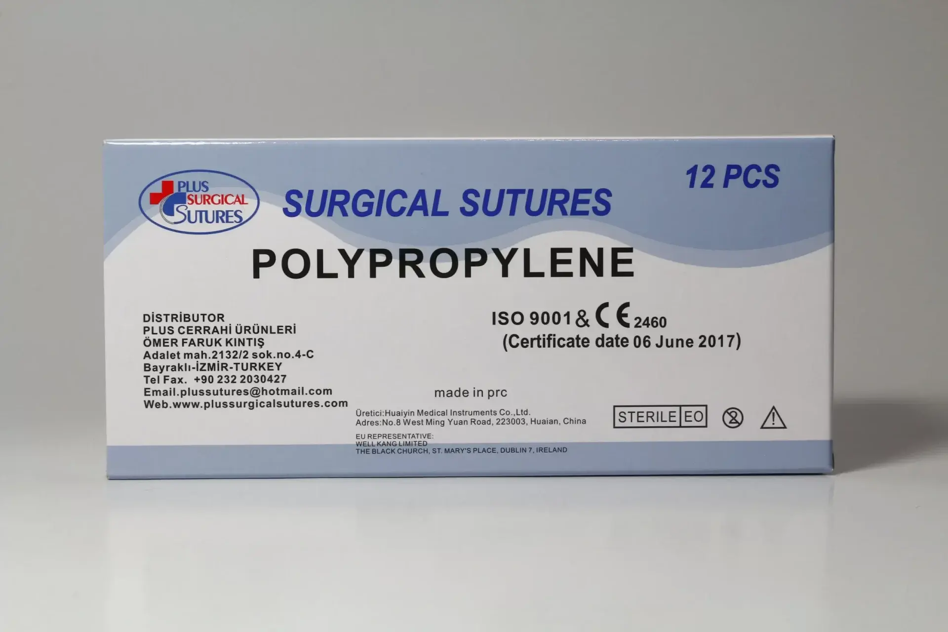 Polypropylene emilemeyen cerrahi iplik 12'li kutu