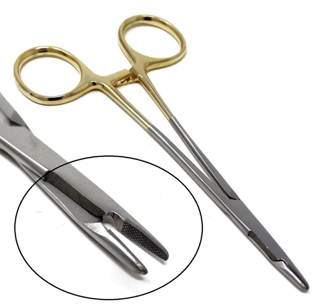 Portegü Olsen Hegar 16 cm Makaslı TC Model Sarı Saplı