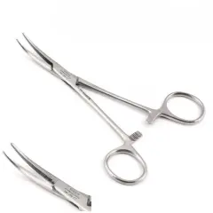Eğri hemostatik pens 14 cm
