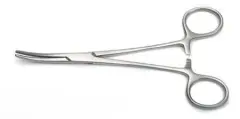 Eğri hemostatik pens 16 cm uç detayı