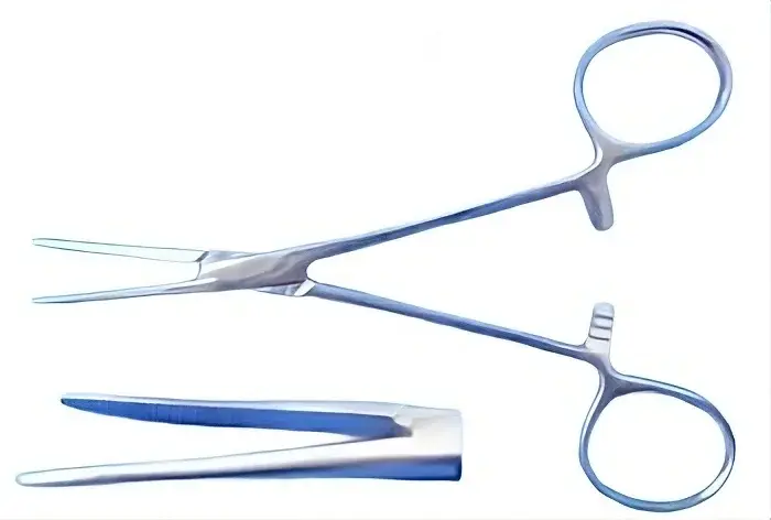 Kelly tipi düz hemostatik pens 14 cm