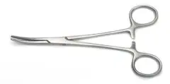 Eğri hemostatik pens 18 cm uç detayı