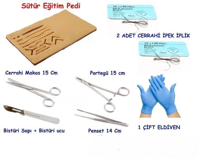 Rodus Sütür Eğitim Seti Kesikli - Cerrahi Dikiş Pratik Seti