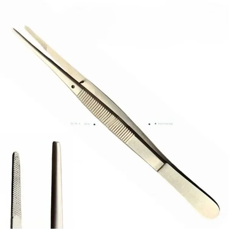 Penset 15,5 cm Çapraz Tırtıklı Doku Penseti Düz