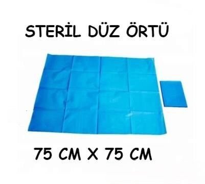 Steril Tek Kullanımlık 75 cm x 75 cm Düz Örtü