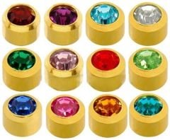 Küpe Steril 12 Çift Renkli Taşlı Küpe Tabakası
