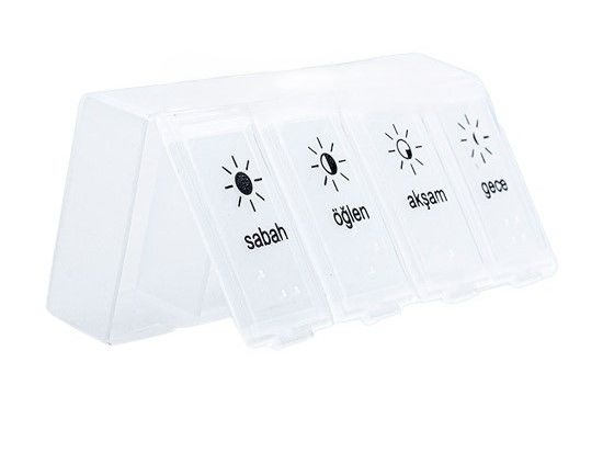 İlaç Kutusu Günlük 4 Gözlü Kapaklı