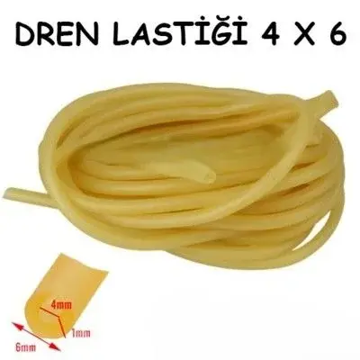 Dren Lastiği Lastik Turnike 4x6 mm Serum Lastiği 1 Metre