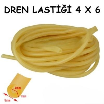 Dren Lastiği Lastik Turnike 4 mm x 6 mm Serum Lastiği 1 Metre
