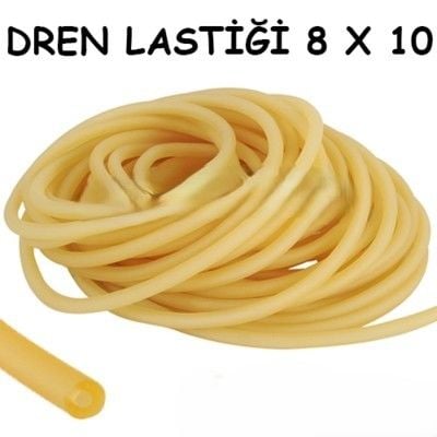 Dren Lastiği Lastik Turnike 8 mm x 10 mm Serum Lastiği 1 Metre