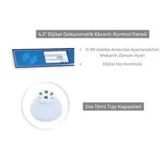 Elektro-mag M2415P 24 Tüp Santrifüj Cihazı yakın plan detay